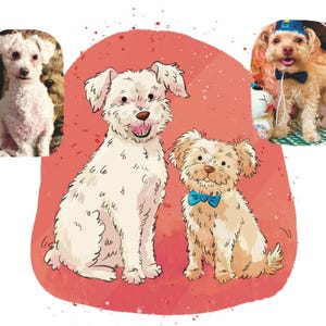 Retrato de mascota personalizado a partir de una foto / Retrato minimalista / Ilustración de perro y gato / Idea de regalo única / Ilustración
