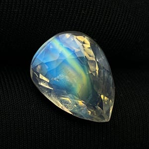 100% Natural Strong Flashy Multi Fire Rainbow Moonstone Pear Shape Faceted Clean AAA Quality Loose Gemstone For Jewelry 10.50x14.50 mm