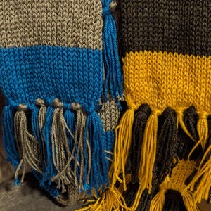 Custom Team Colors Knit Scarf – Football or Soccer Fan Gift – Handmade Striped Sports Accessory