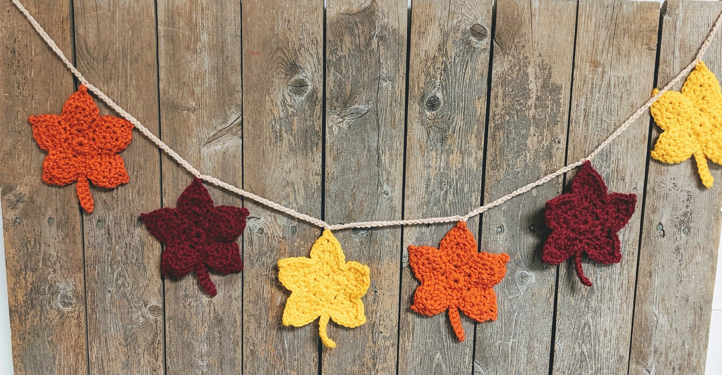 Crochet Leaf Garland / Fall Garland / Fall Decor / Autumn / Etsy
