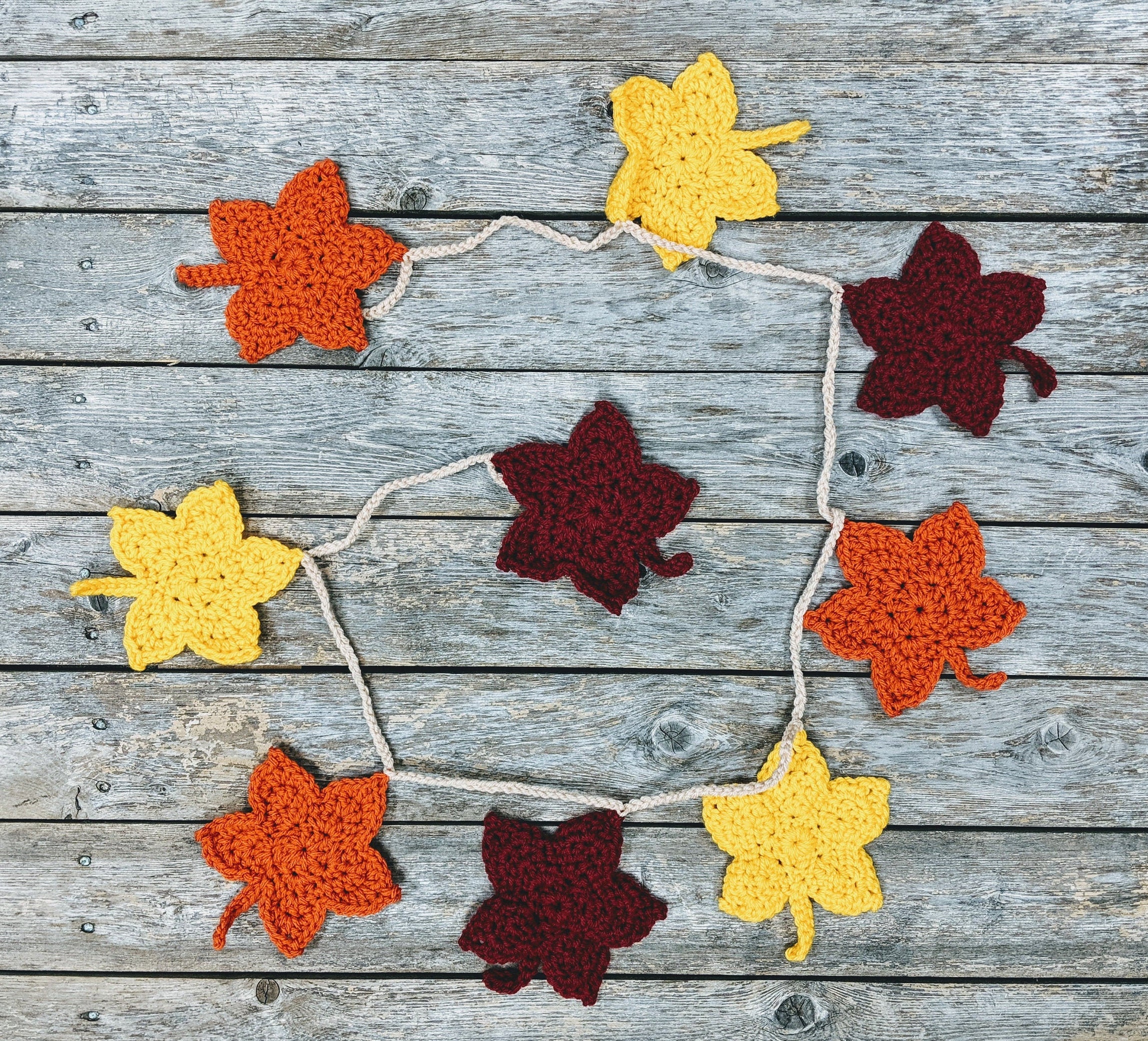 Crochet Leaf Garland / Fall Garland / Fall Decor / Autumn / Etsy