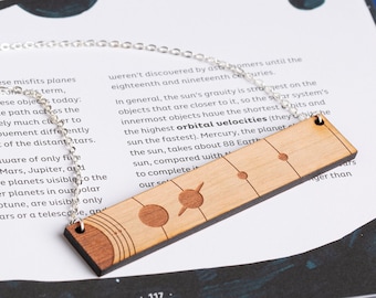 Solar system necklace, astronomical jewellery