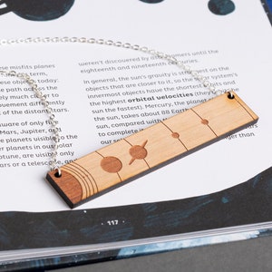 Solar system necklace, astronomical jewellery