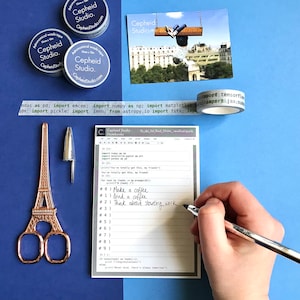Python code notepads, programmer stationery