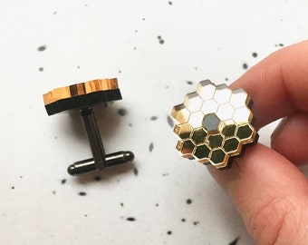 JWST-manchetknopen, wetenschappelijke manchetknopen van spiegelglad plexiglas