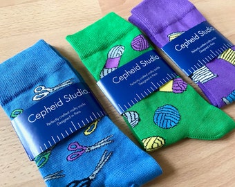 Socks for crafters 3-pair bundle, gifts for knitters