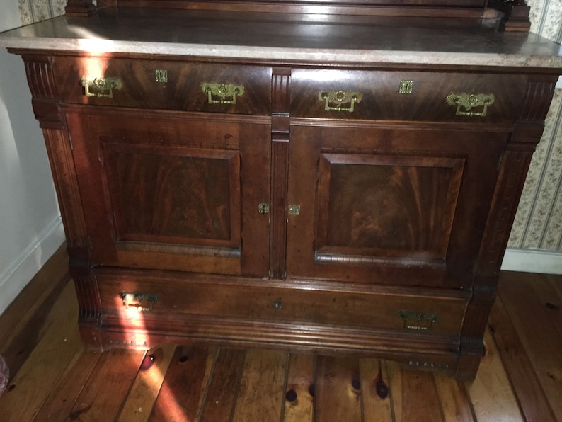 Eastlake Victorian Cherry Sideboard Buffet 1880's Etsy