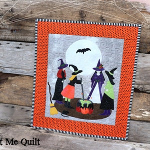 Mini Halloween "Stirring Up Trouble"  PDF Downloadable Wall Hanging