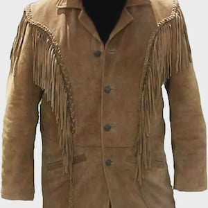 Tan Fringe Leather Jacket  A True Western Classic