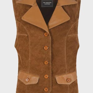 Western Style Suede Leather Vest Women’s 5365