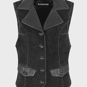 Women Vintage Suede Western Leather Vest