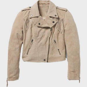 Womens Premium Suede Moto Jacket