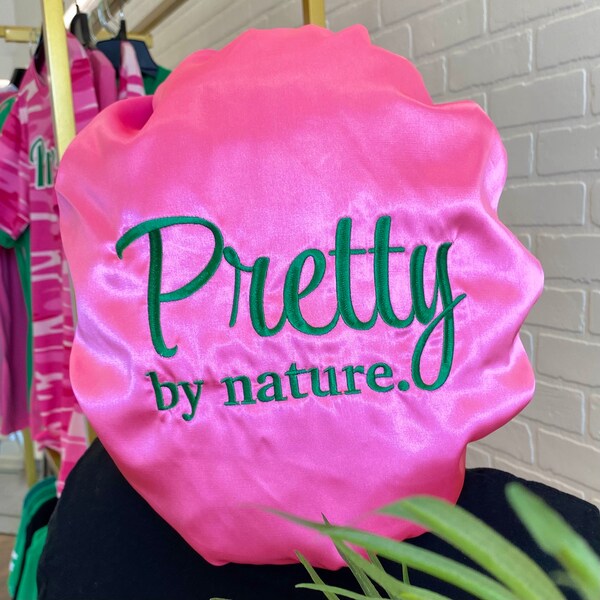 Pretty By Nature Embroidered Hair Bonnet