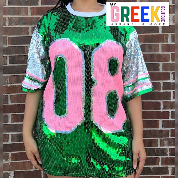 aka sequin jersey dress