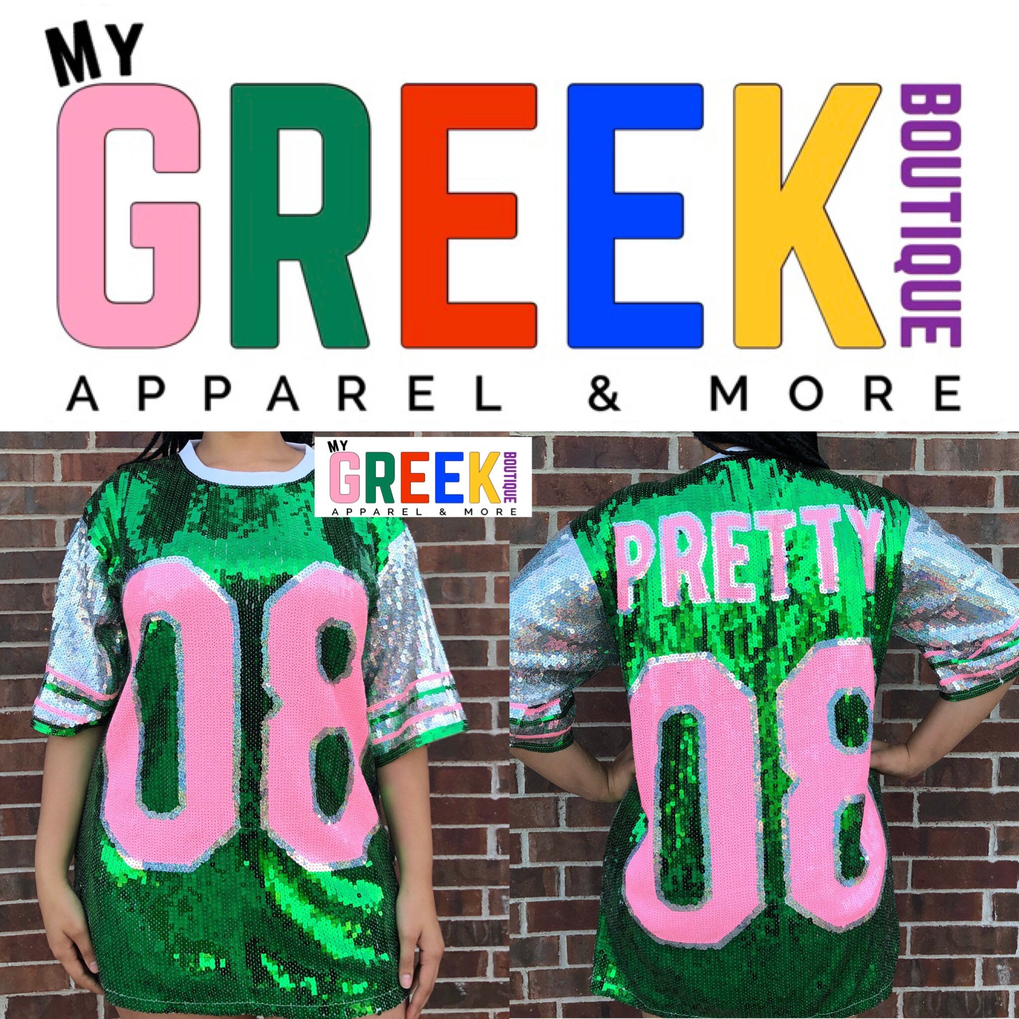 08 pink and green sequin jersey