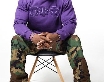 Sudadera bordada de chenilla lisa ΩΨΦ