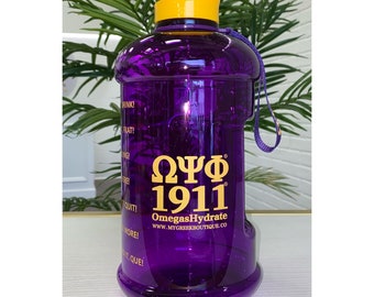 ΩΨΦ 1911 OmegasHydrate Motivational Water Bottle Omega Psi Phi