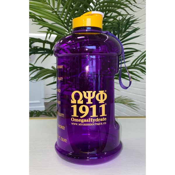 ΩΨΦ 1911 OmegasHydrate Motivational Water Bottle Omega Psi Phi