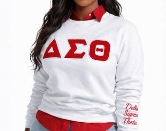 Delta Sigma Theta White Chenille Sweatshirt