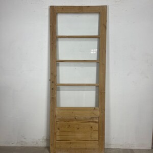 Antique French Panel Door with Glass  (84.75 x 32) N182
