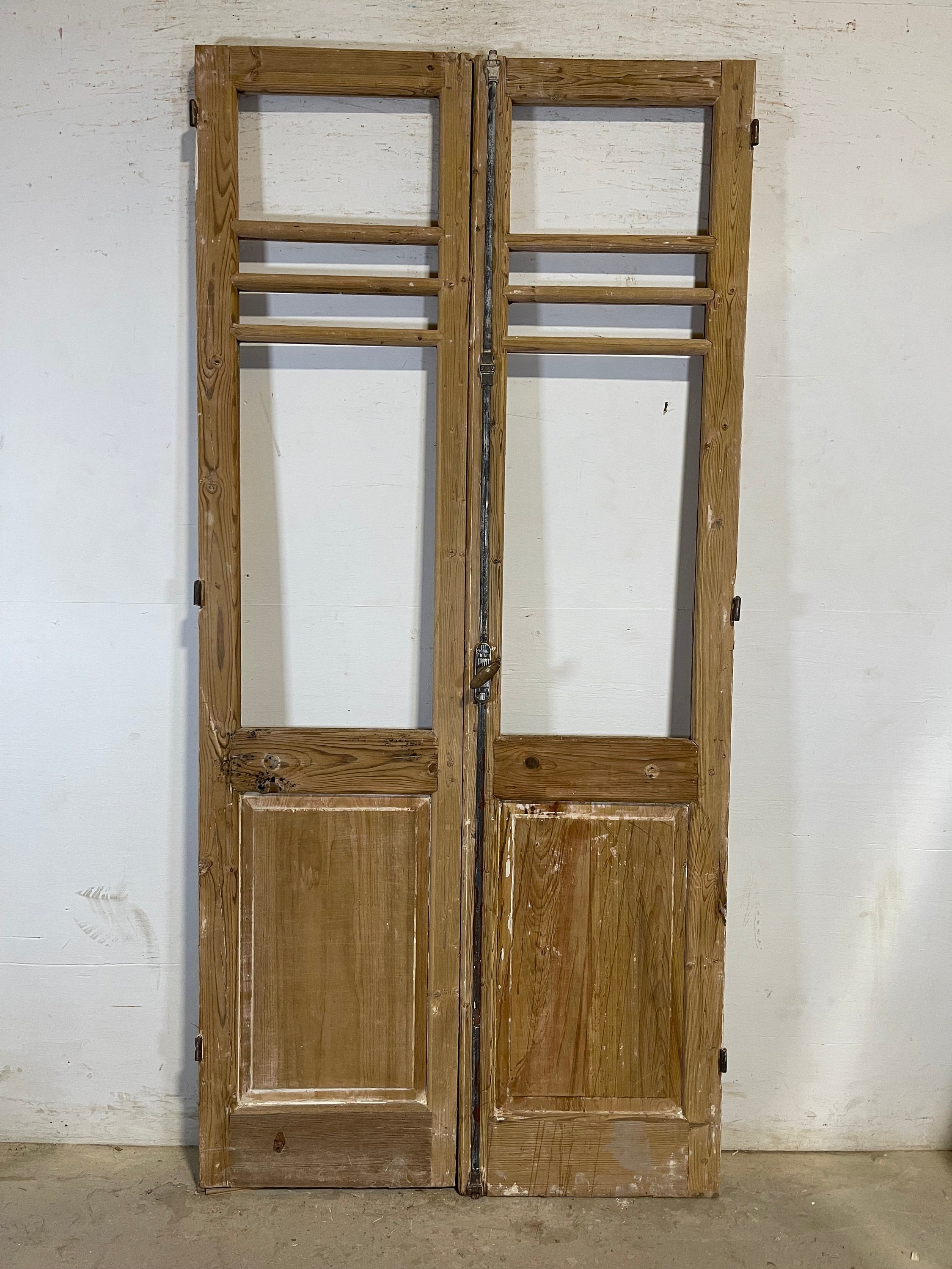 フランスレ-ス19m Antique French Panel Doors With Glass (91.25x43) L191 - Etsy