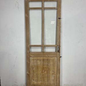 Antique French Panel Door with Glass   (87.5 x 32.25) N228