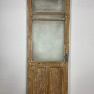 Antique French Panel Door - Single with glass (90x37) O266