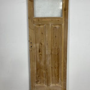 Antique French Panel Door - Single with glass (83x28) O240