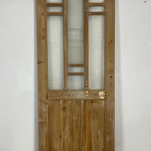 Antique French Panel Door with Glass  (86x32) M210