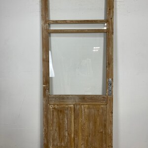 Antique French Panel Door - Single with glass (90x35.75) O254