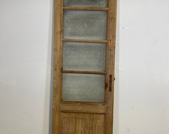 Antique French Panel Door with Glass  (90.25x27.75) L322