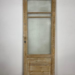Antique French Panel Door - Single with glass (85.5x32) O260