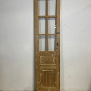Antique French Panel Door with Glass  (90x22) L253