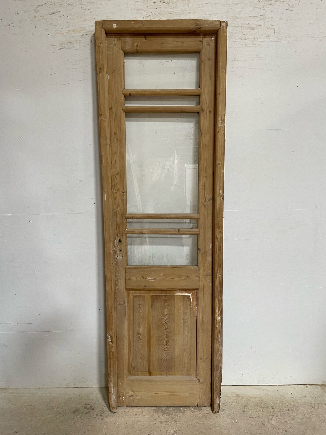 Antique French Door frame 89x27.5 Door 88x24 With Glass Etsy