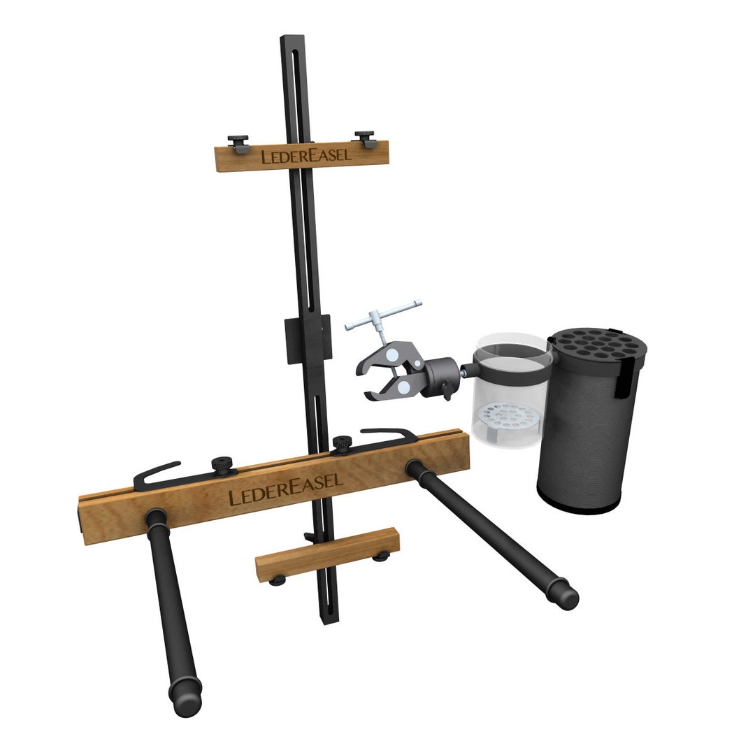 Lightweight Artist Easel, Palette Holder, and Paintbrush Holder in One