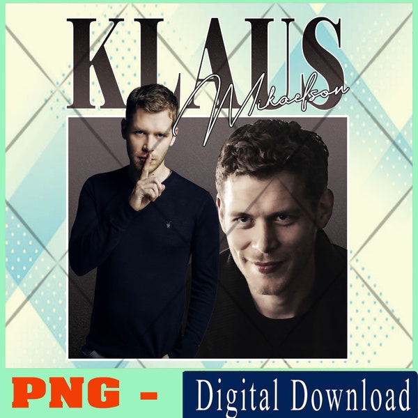 Klaus Mikaelson PNG, Digital Design Download, Cotton Vintage 90's Graphic Tee Unisex Crewneck Shirt