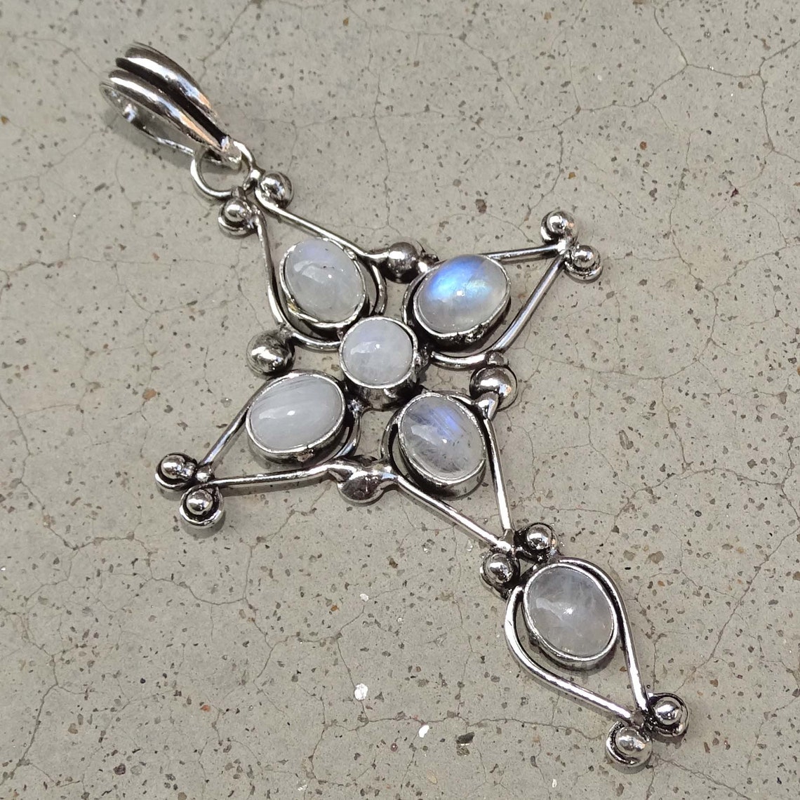Moonstone cross pendant Outlet