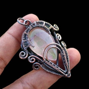 Rose Quartz Pendant Rose Quartz Wire Wrapped Pendant Gemstone Jewelry Handmade Pendant Rose Quartz Copper Jewelry Gemstone Pendant Jewelry