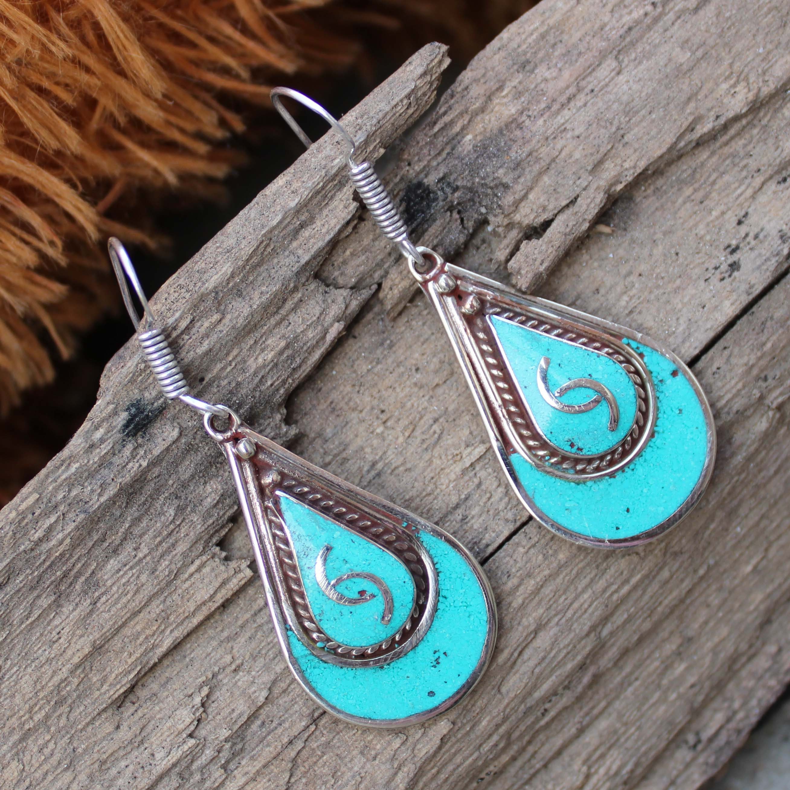 Tibetan silver earrings store