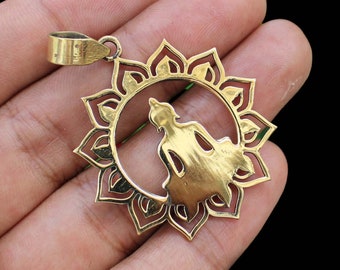 Gold Plated Buddha Pendant Necklace - Handmade Yoga Jewelry