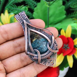 Watermelon Tourmaline Pendant Copper Wire Wrapped Jewelry Handmade Pendant Watermalon Tourmaline Wire Wrapped Pendant Copper Pendant