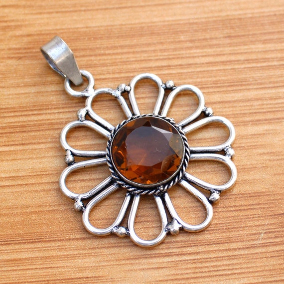 Yellow Quartz Pendant Yellow Quartz Jewelry Handmade Etsy