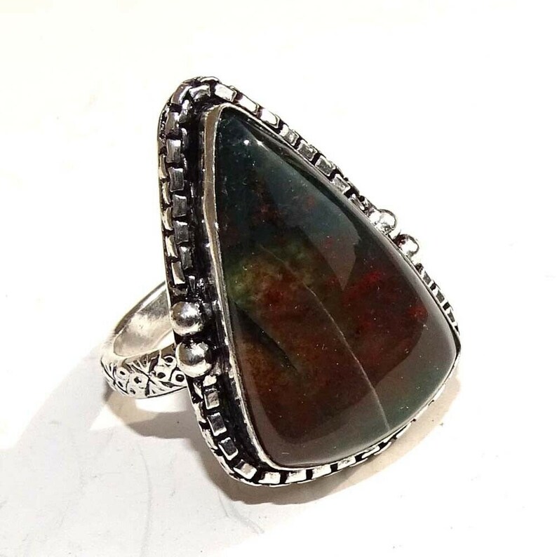 Jasper Jewellery Jasper Ring Size 10 US Gemstone Ring S18 Jasper Jewelry Gemstone Jewelry 925 Silver Plated Ring Handmade Jewelry