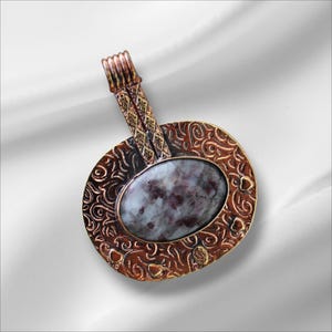 Braun Achat Anhänger Kupfer Anhänger Edelstein Anhänger Handgefertigter Schmuck Kupfer Schmuck Kupferkette Anhänger Designer Anhänger Achat Schmuck