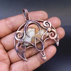 Jasper Pendant Copper Wire Wrapped Pendant Gemstone Pendant Jasper Copper Jewelry Handmade Wire Wrap Jewelry Christmas Gift For Girlfrieds