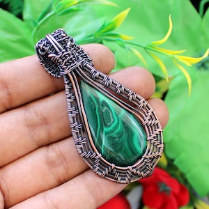 Malachite ペンダントネックレス Ф s-l400.jpg
