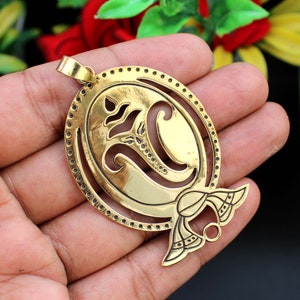 Lord Ganesha Pendant Indian God Pendant Gold Plated Pendant Antique Jewelry Handmade Pendant Traditional Pendant Birthday Gift For Her