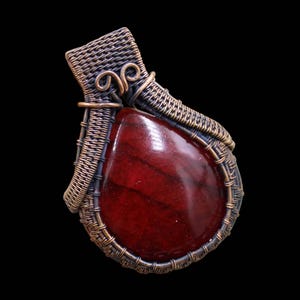 Red Labradorite Pendant Labradorite Wire Wrapped Pendant Copper Wire Wrap Jewelry Handmade Pendant Gemstone Wire Jewelry Labradorite Jewelry