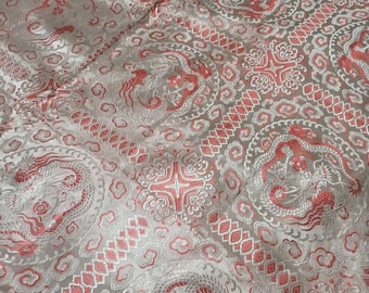 C1950s Chinese Silk-Satin Vintage Bedcover or Tablerunner ~ Home decor