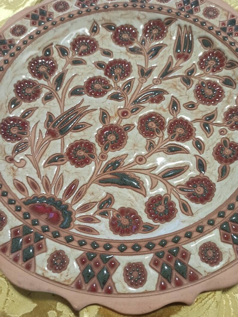 Greekrhodes Ceramic Enamel Plate Signed Wall Display Home Etsy